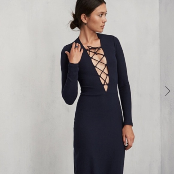 navy ribbed dress
